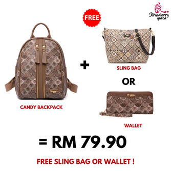 CANDY BACKPACK - SEASHELL BY, DARK BROWN